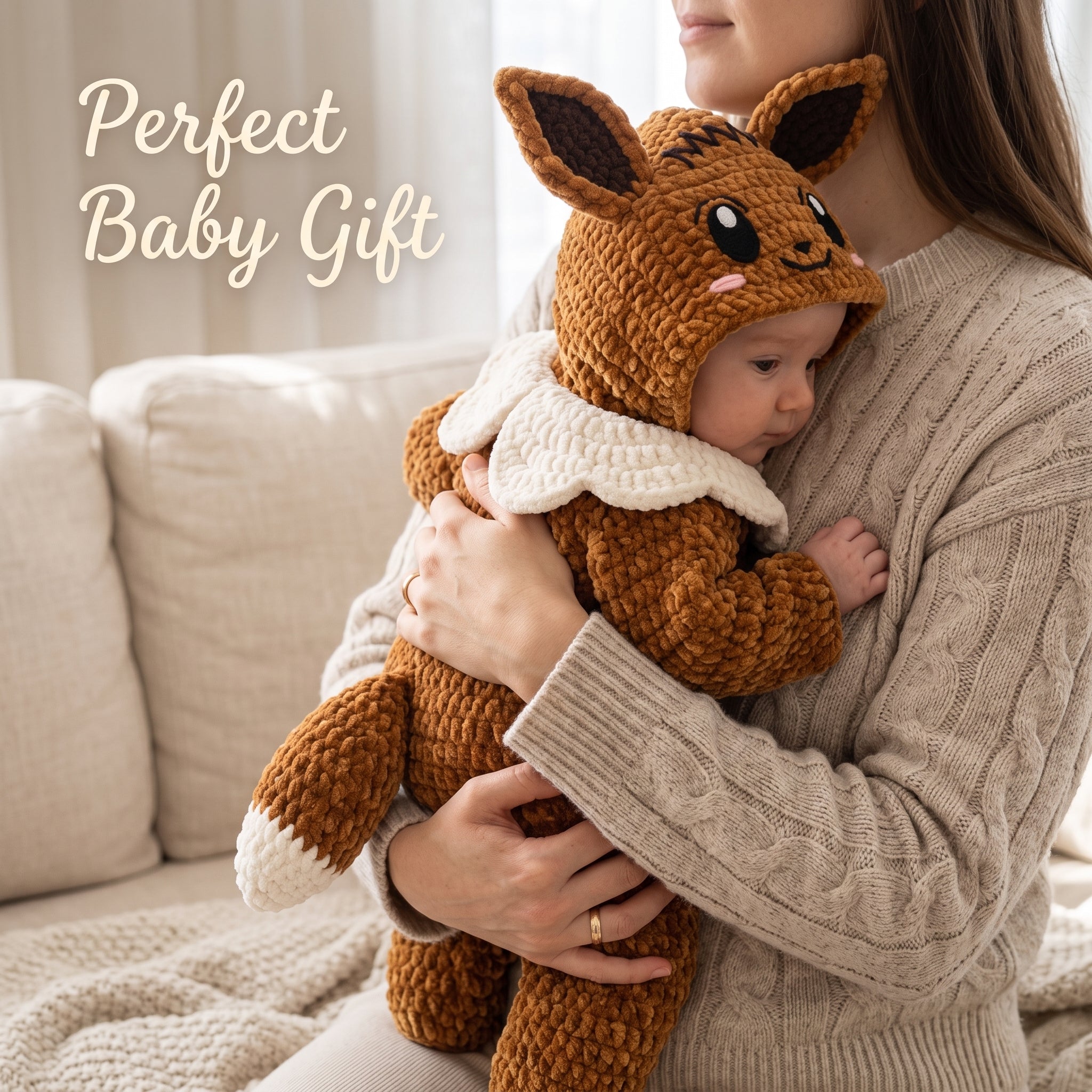 Handmade Fox Baby Romper, Crochet Woodland Animal Onesie, Brown Hooded Newborn Outfit, Baby Shower Gift, Baby Photo Prop