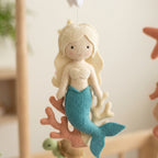 Felt Mermaid Baby Mobile, Ocean Nursery Crib Decor