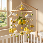 Handmade Felt Lemon Baby Mobile – Bee and Citrus Nursery Decor