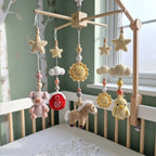 Sunny Farmyard Crochet Baby Mobile, Handmade Barnyard Crib Hanging with Horse, Pig and Chick, Nursery Gift