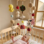 Crochet Farm Baby Mobile, Cow Pig Sheep Chick Nursery Decor, Red Barn Apple Tree Crib Mobile, Baby Shower Gift, Newborn Room Decor