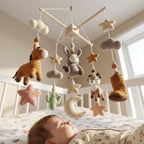 Western Cowboy Crochet Baby Mobile, Handmade Ranch Crib Hanging with Moon, Stars, Cactus and Boot  Tags: