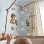 Handmade Crochet Nativity Baby Mobile – Christian Nursery Crib Decor