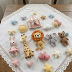 Handmade Circus Animal Baby Mobile, Elephant Giraffe Nursery Decor