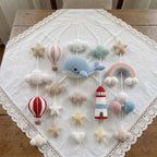 Ocean Baby Mobile, Crochet Whale Rainbow Lighthouse Crib Mobile