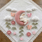 Handmade Crochet Bunny Moon Baby Mobile – Floral Nursery Decor