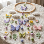 Handmade Felt Butterfly Baby Mobile – Floral Nursery Crib Decor