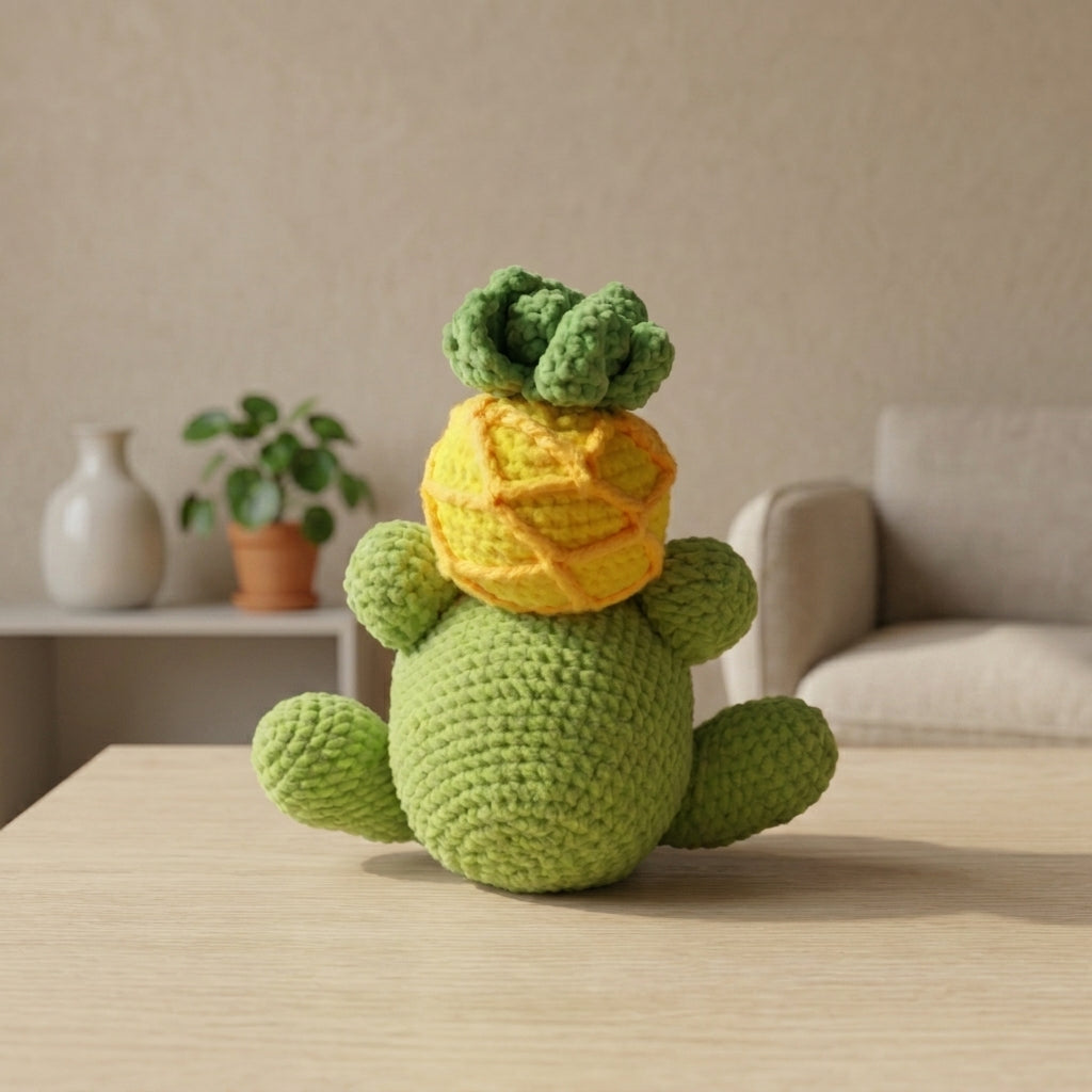 Kawaii Frog Crochet Pattern PDF, Cute Frog Amigurumi Tutorial, Frog with Pineapple Crochet Pattern