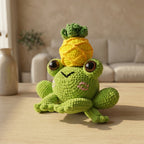 Kawaii Frog Crochet Pattern PDF, Cute Frog Amigurumi Tutorial, Frog with Pineapple Crochet Pattern