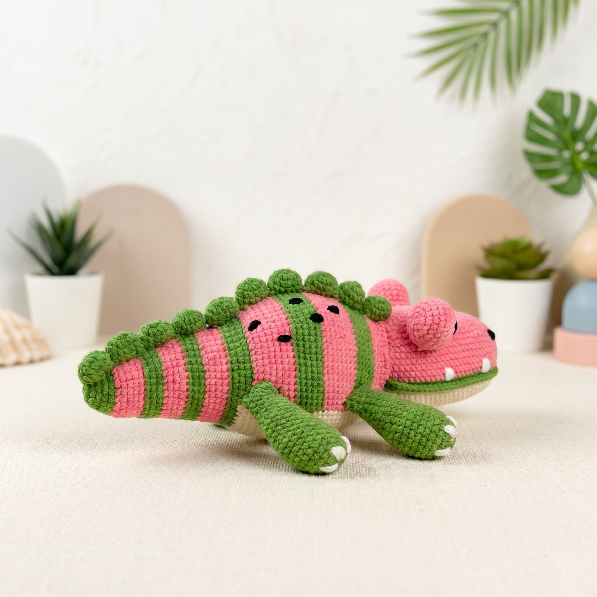 Watermelon Crocodile Crochet Pattern PDF, Cute Alligator Amigurumi
