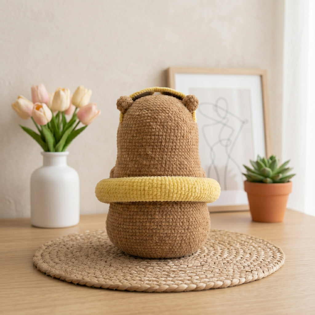 Capybara Crochet Pattern PDF, Summer Capybara with Duck Float Amigurumi Tutorial