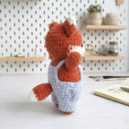 Amigurumi Fox Crochet Pattern PDF, Cute Woodland Fox Plush Tutorial with Overalls