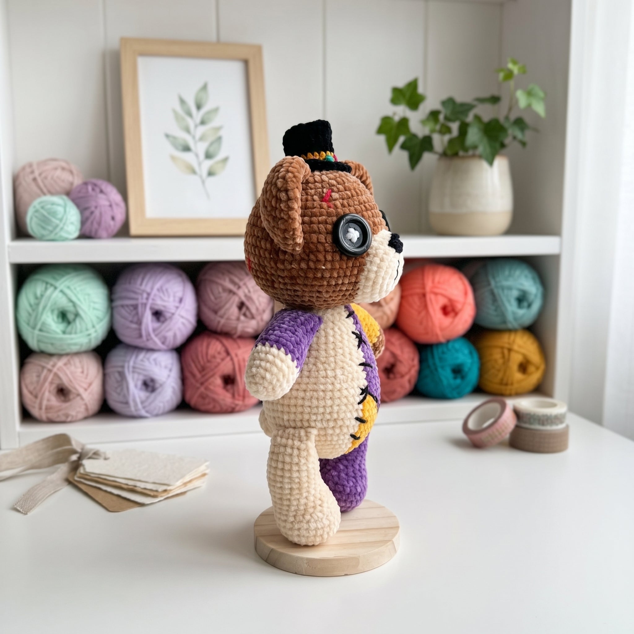 Halloween Teddy Bear Crochet Pattern PDF, Zombie Bear Amigurumi Tutorial, Cute Spooky Plush DIY Gift