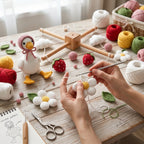 Crochet Strawberry Goose Baby Mobile