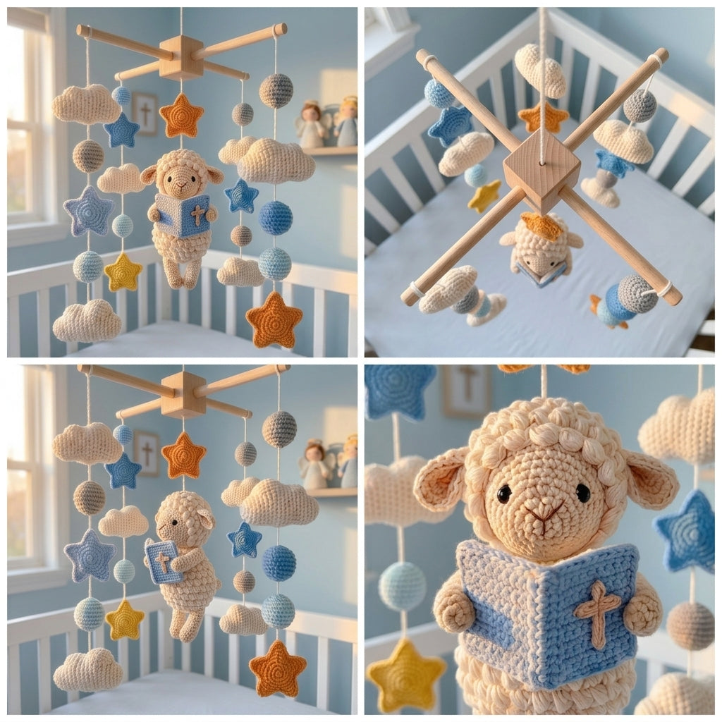 Christian Lamb Crochet Baby Mobile