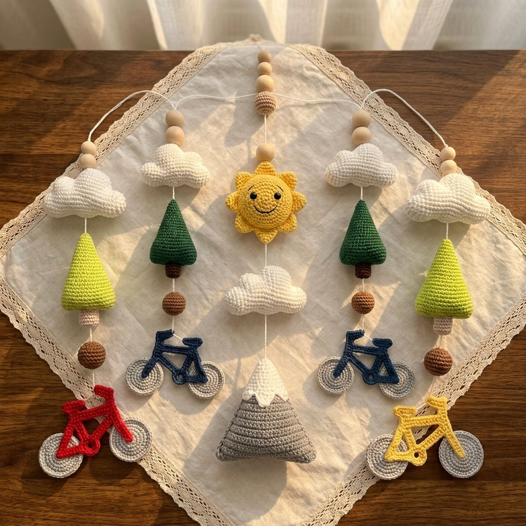 Crochet Bike Adventure Baby Mobile
