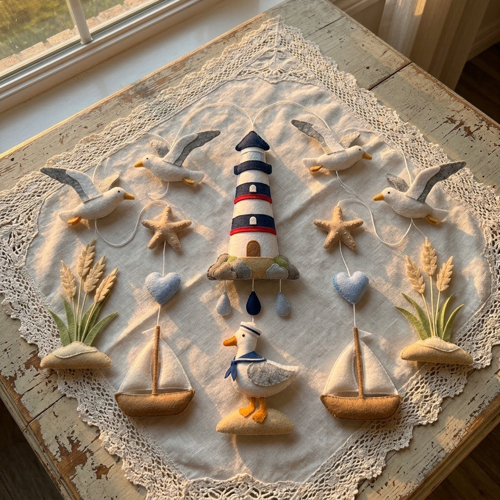 Felt Seaside Goose Baby Mobile