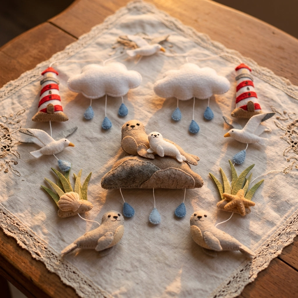Felt Lighthouse Coast Baby Mobile