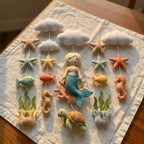 Felt Mermaid Baby Mobile, Ocean Nursery Crib Decor