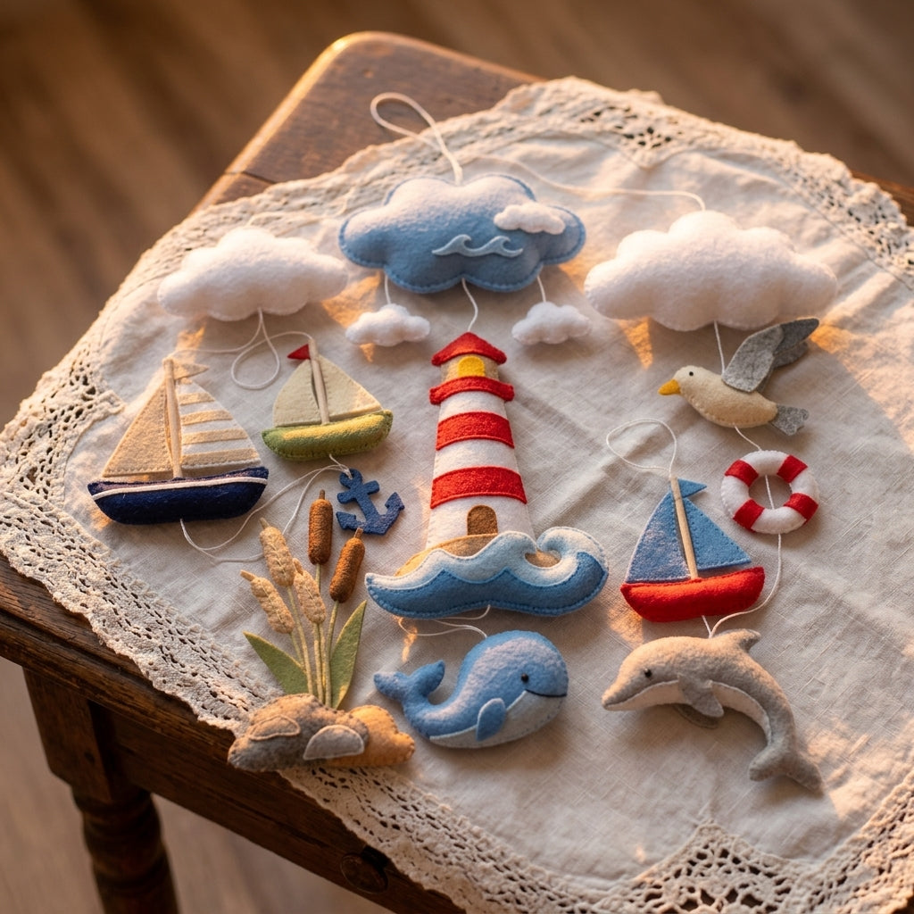 Felt Sailboat Adventure Baby Mobile