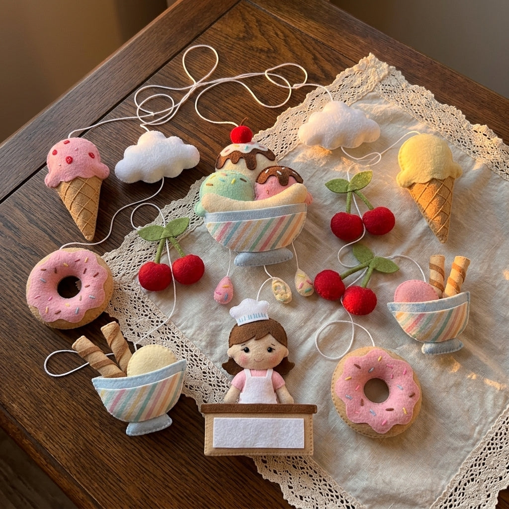 Felt Ice Cream Shop Baby Mobile