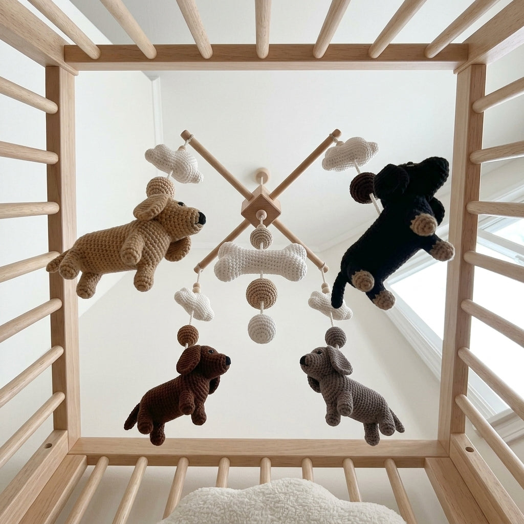 Crochet Dachshund Dog Baby Mobile