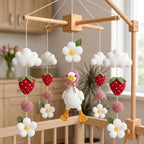 Crochet Strawberry Goose Baby Mobile
