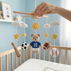 PersonalizedCrochet Sports Baby Mobile, Teddy Bear Crib Mobile