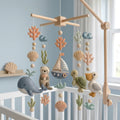 Personalized Ocean Felt Baby Mobile, Choose Your Animals