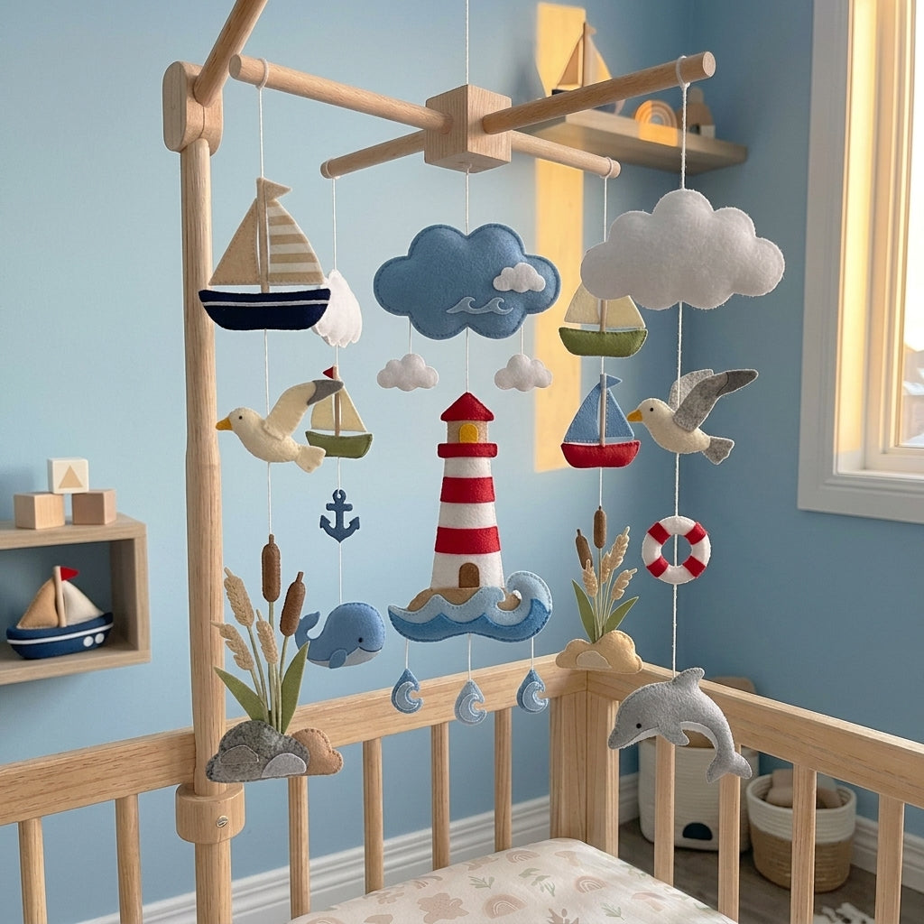 Felt Sailboat Adventure Baby Mobile