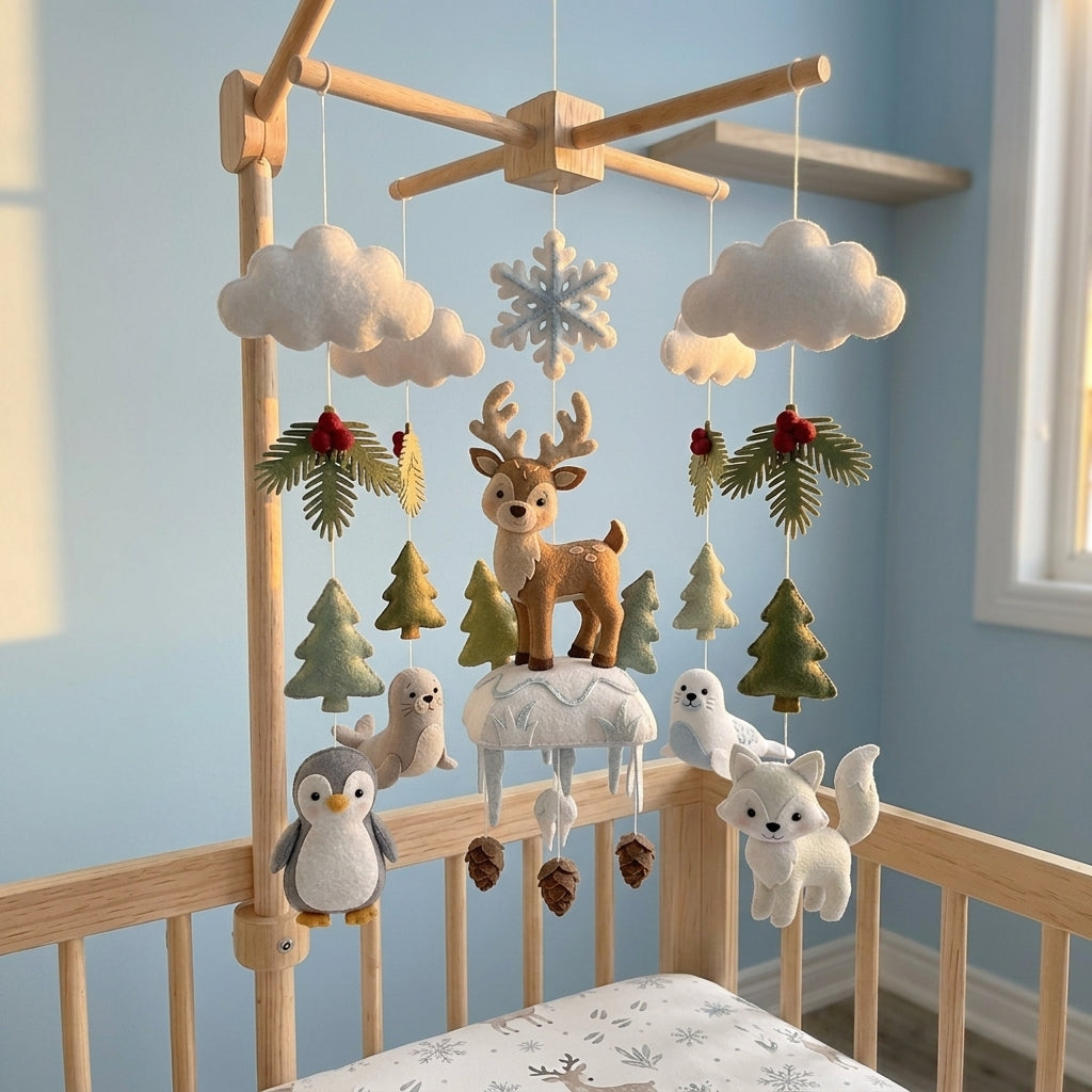 Crochet Winter Woodland Baby Mobile