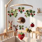 Personalized Felt Strawberry Garden Baby Mobile