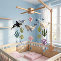 Felt Ocean Whale Baby Mobile, Nursery Decor