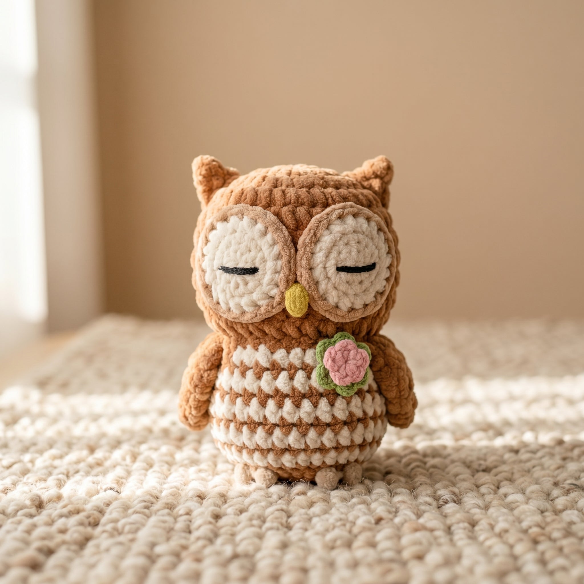 Owl Crochet Pattern, Sleepy Owl PDF, Woodland Nursery Decor