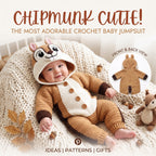Handmade Chipmunk Baby Romper, Crochet Woodland Animal Onesie, Brown Hooded Newborn Outfit, Baby Shower Gift, Photo Prop