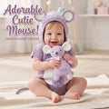 Crochet Mouse Baby Outfit, Handmade Hooded Romper with Tail, Newborn Photo Prop, Baby Halloween Costume, Baby Shower Gift