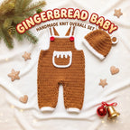 Crochet Gingerbread Baby Outfit, Christmas Baby Romper and Hat, Newborn Photo Prop, First Christmas Outfit, Handmade Baby Gift