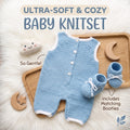 Handmade Crochet Baby Romper & Booties Set, Blue Newborn Coming Home Outfit, Baby Boy Photo Prop, Baby Shower Gift