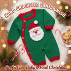 Crochet Santa Baby Romper, Handmade Christmas Newborn Outfit, Baby’s First Christmas Photo Prop, Holiday Baby Gift