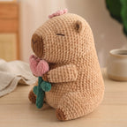Crochet Capybara Pattern , Kawaii Capybara Plush with Flower Tutorial, Handmade Gift Idea
