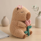 Crochet Capybara Pattern , Kawaii Capybara Plush with Flower Tutorial, Handmade Gift Idea