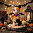 Halloween Cat Crochet Pattern PDF, Patchwork Cat Amigurumi, Bat Wing Kitty Plush, Spooky Crochet Pattern, Digital Download