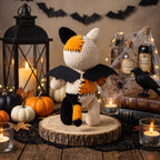 Halloween Cat Crochet Pattern PDF, Patchwork Cat Amigurumi, Bat Wing Kitty Plush, Spooky Crochet Pattern, Digital Download