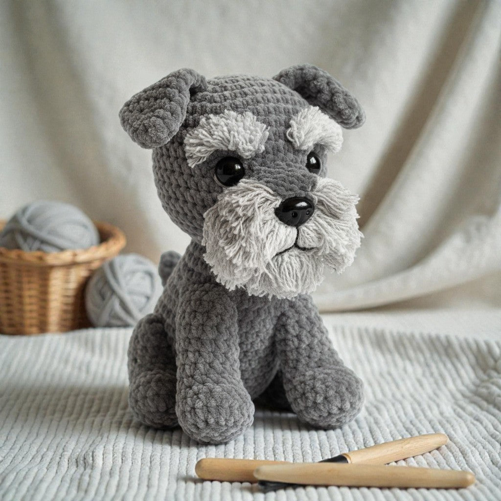 Schnauzer Dog Crochet Pattern, Easy Amigurumi Animal (PDF Pattern)