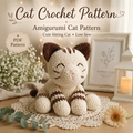 Cat Crochet Pattern PDF Cute Striped Amigurumi Cat Plush