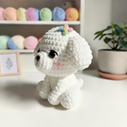 White Puppy Crochet Pattern PDF, Cute Dog Amigurumi Pattern