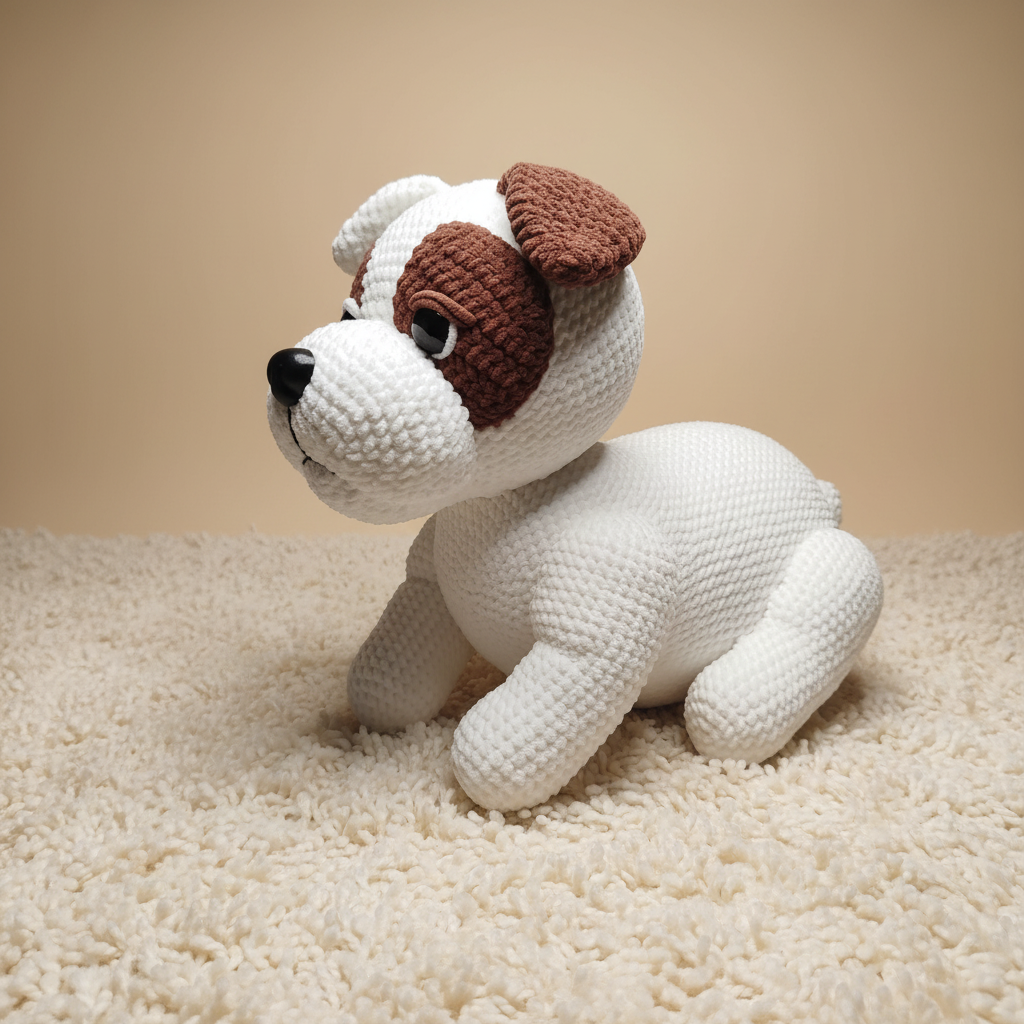 Dog Crochet Pattern, Bulldog Pattern, Plush Dog Crochet