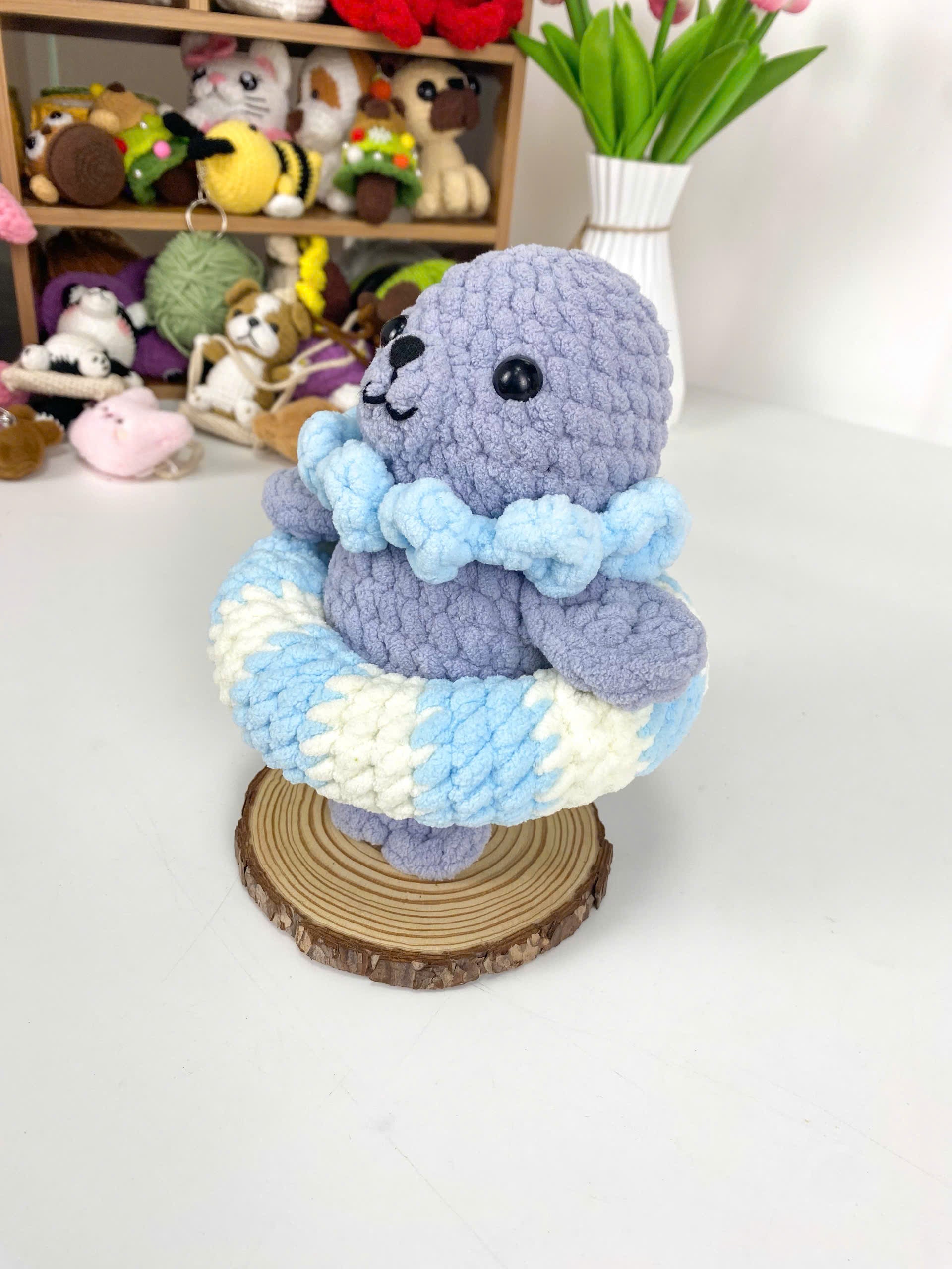 Seals Wearing Buoys Crochet Pattern: Amigurumi Seal PDF Tutorial (Digital Download)