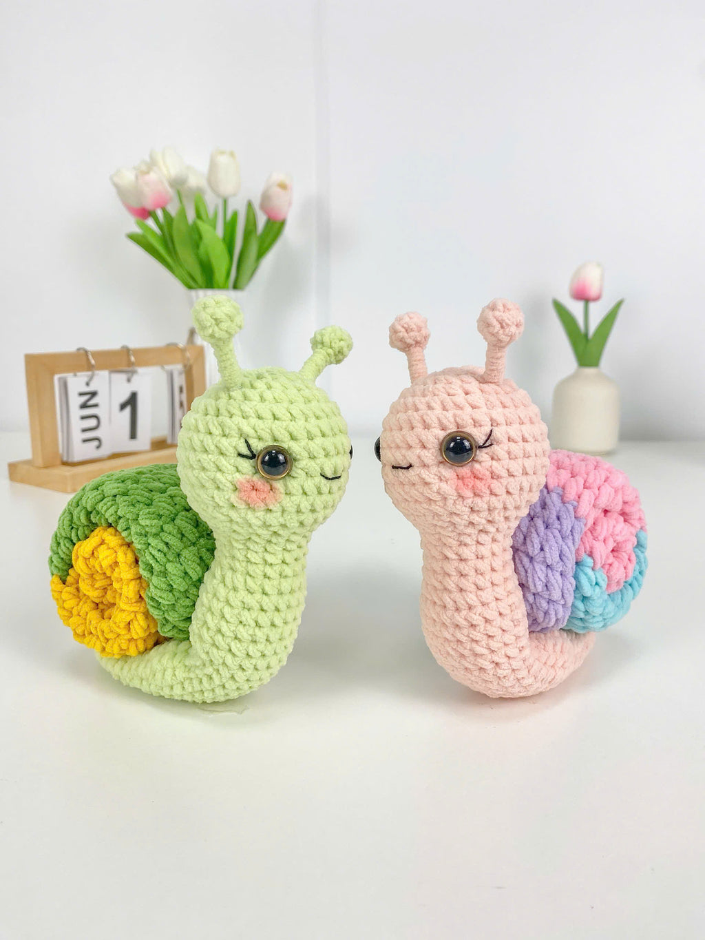 Snail Crochet Pattern PDF Bundle: Amigurumi Keychain Plush Toys (Digital Download)