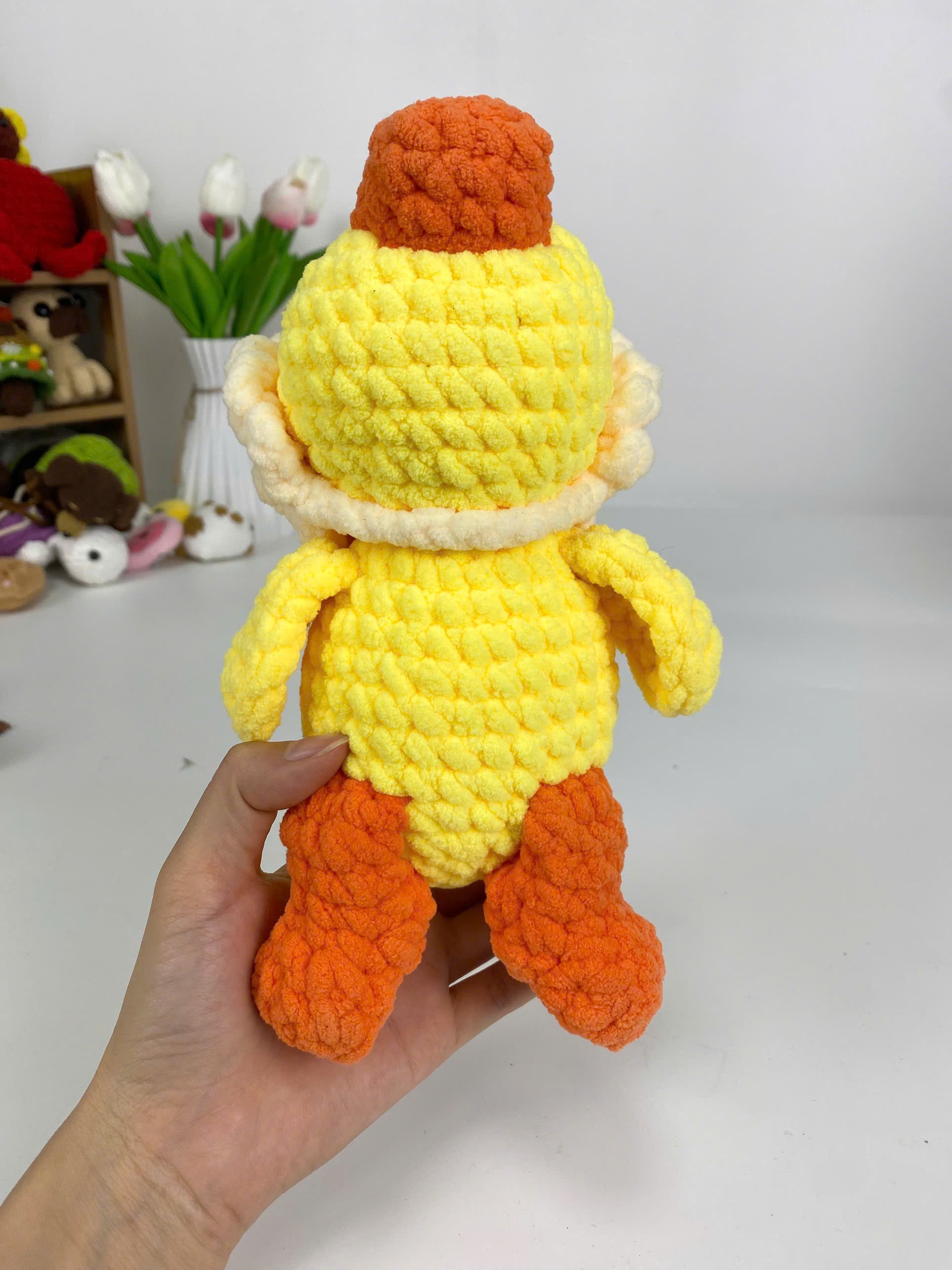 Yellow Duck Amigurumi Crochet Pattern, Sleeping Duck Toy (PDF)